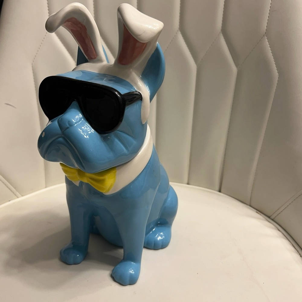 Bunny Ears Pug Cookie Jar. Harringtons UK Pug.